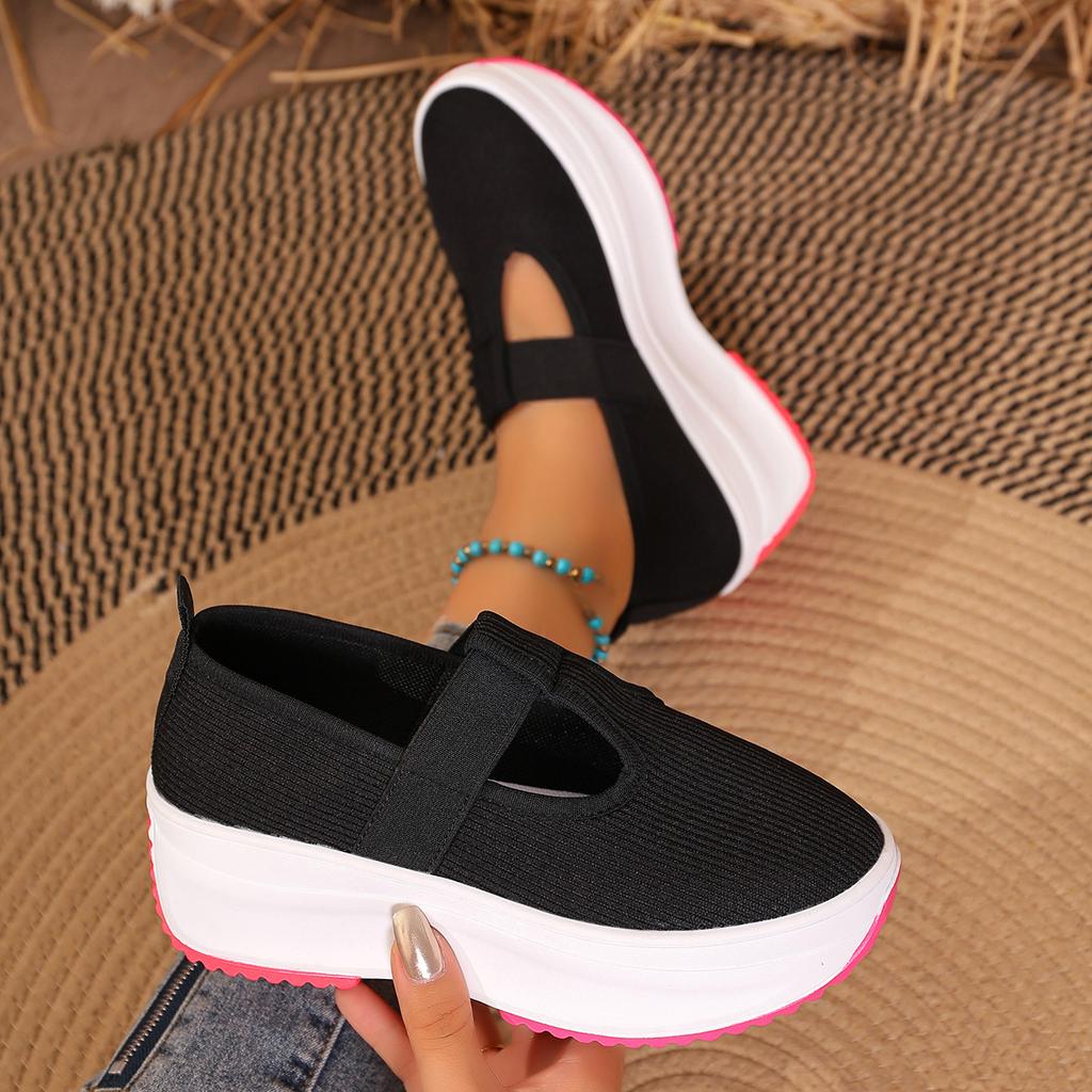 Mocassini a Maglia da Donna a Calzata Larga, Scarpe Casual Slip-On Traspiranti, Ballerine Comfort Europee da Donna