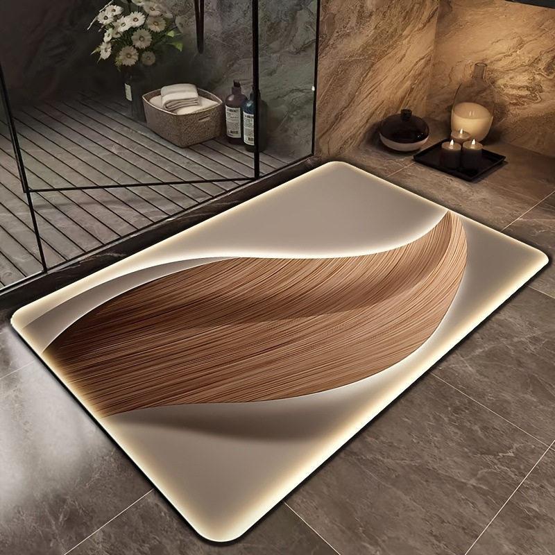 Rendering Flower Toilet Decorative Floor Mat Absorbent Bathroom Floor Mat Diatom Mud Floor Mat Absorbent Floor Mat Toilet