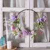 1Pc Simulation Decorative Round Wrought Iron Garland, Fake Flowers, for Wedding Decoration, Outdoor Decoration
