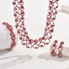 3pcs Women Jewelry Set Rhinestone Earrings Necklace Vracelet Wedding Party Accessories