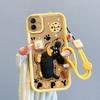 KEYSION Shockproof Case for Samsung A07 4G with Lanyard Soft Silicone Cute 3D Cartoon Doll Phone Back Cover for Galaxy A07