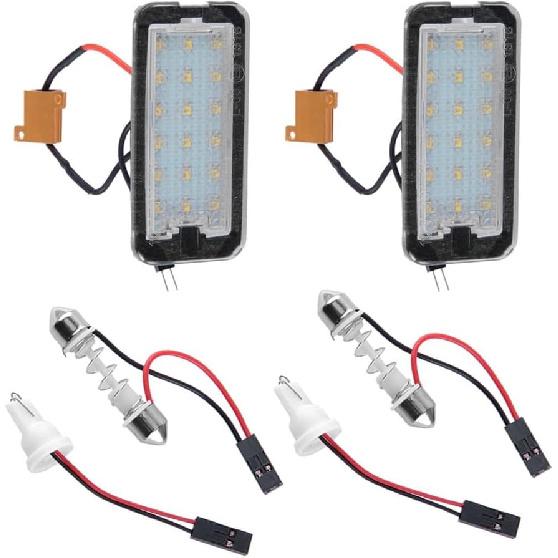 License Plate Lamp Tail Light Clear Lens, 18-LEDs Rear License Plate Light Tag Lamp, 2007-2016 Compatible with Fiat 500