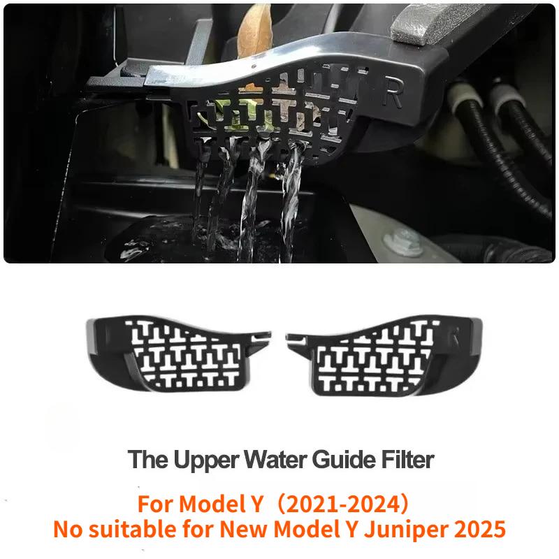 For Tesla Model Y Debris Filter Front Trunk Water Guide Channel Protective Net Cover Debris Leak Filter Groove Anti Clogging