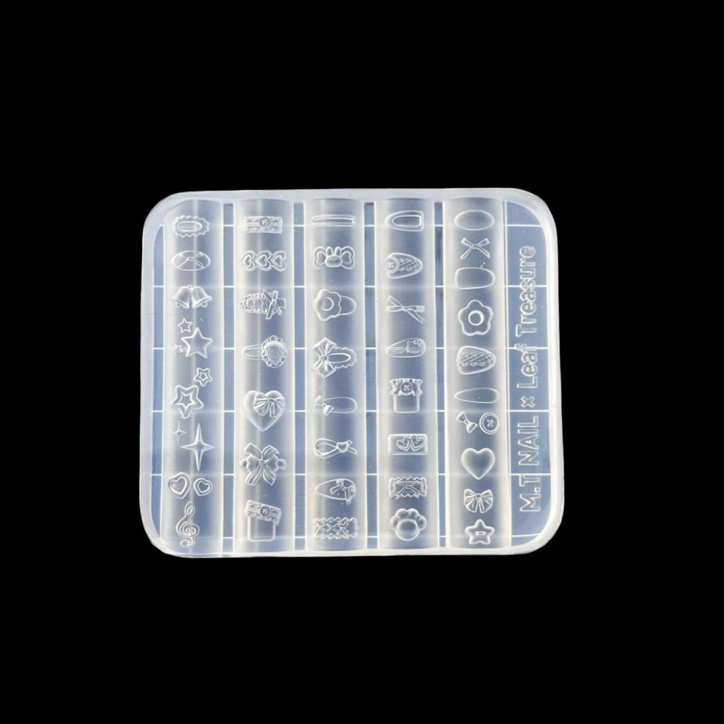 Bowknot 3D Silicone Nail Mold Sweet Flower Heart Lace Transparent Nails Templates Diy Nail Art Decor Manicure Design Tool