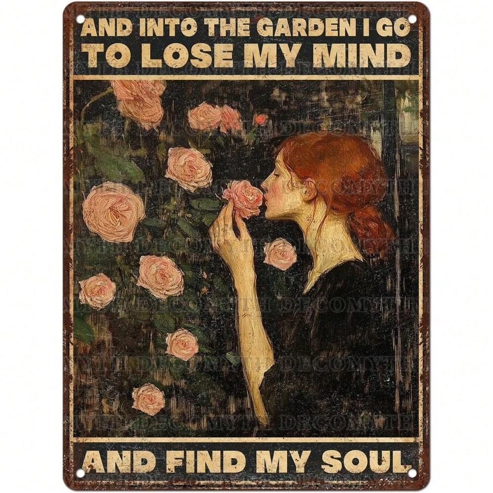 Retro Garden Tin Sign 8x12 Inch Vintage Metal Art Decor