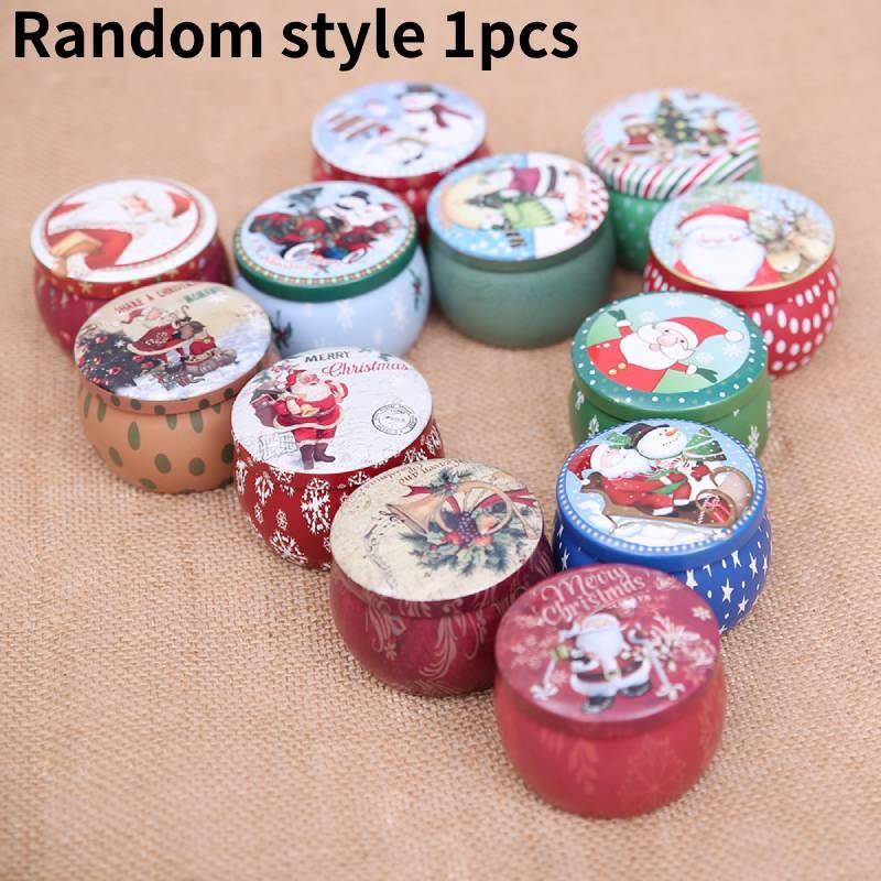 Decorations Metal Christmas Gift Candy Box Round Storage Xmas Durable Boxes
