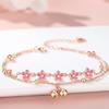 Elegant Copper Ankle Chain With Delicate Peach Blossom Bell Charm For Daily Wear Comfort Fit Accessory for Women