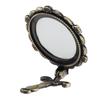 KitchEase Tragbarer Faltbarer Make-up Handspiegel | Vintage Runder Metallrahmen Schminkspiegel mit Griff | Tisch- oder Handgebrauch für Schreibtisch, Reise, Ca