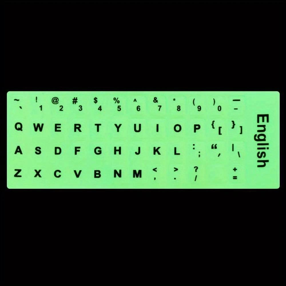 English Luminous Keyboard Stickers Letter Alphabet Layout Sticker For Laptop Desktop PC
