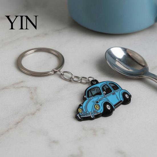 Vintage Vehicle Key Holder Enamel Retro Beetle Car Keychain, Ring Holder, Decorative Anti-oxidation Keychain Accessories for Handbags Backpacks,