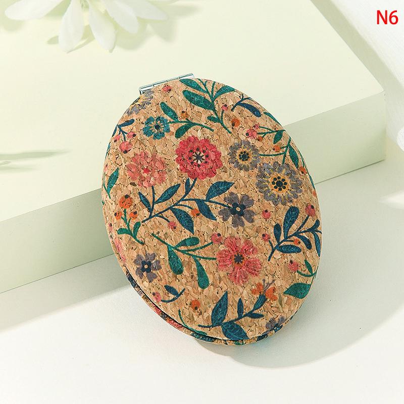 Cork Makeup Mirror Compact Folding Vanity Mirror Double Sided Makeup Mirror Cork For Girls Desk Travel Folding Mirror 6