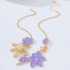 Vintage Vintage Trendy Floral Necklace Irregular Drip Oil Flower Collarbone Chain Metal Charm Women Pendant Necklace Banquet