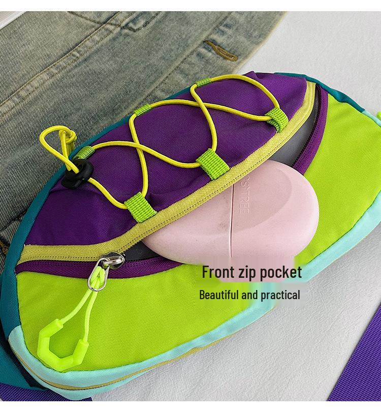 Women's Color Block Crossbody Chest Bag - Lightweight, Trendy for Outdoors & Cycling