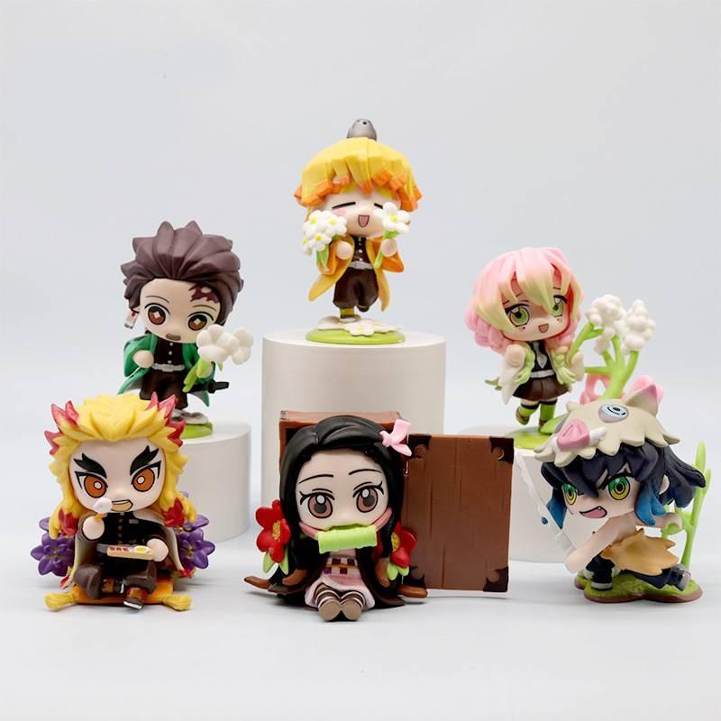 Adorable Demon Slayer Collectible Figurines Featuring Tanjiro Nezuko Zenitsu In 8.5cm Size