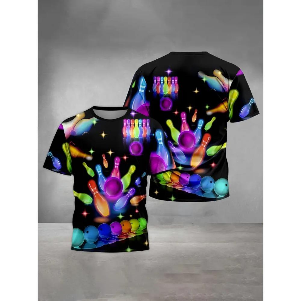 T shirt 3D Print Men's Bowling Lovers Sport Tees Casual Plus Size Unisex Top Summer Street Youth Man Clothing