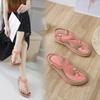 Women's Comfort Sandals Summer Breathable Elastic Band Flat Shoes Non-slip Round Toe Walking Sandals Size 36-43