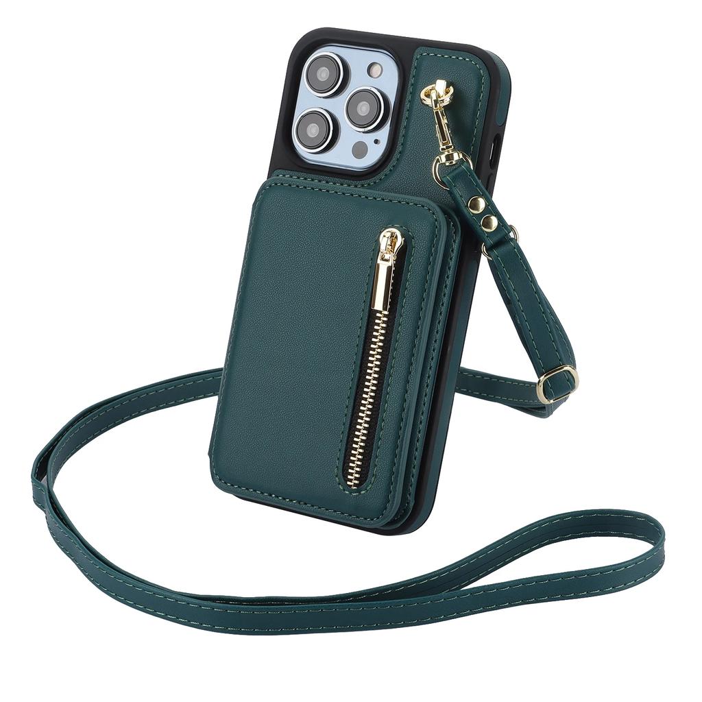 Zipper Cards Bag Crossbody Leather RFID Wallet Case For iPhone 17 Pro Max 15 16 14 Plus 13 12 11 XS SE 2022 Pocket Purse Cover