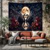 Black Swan Tapestry Full Moon Pomegranate Wall Hanging Gothic Floral Art Dark Romantic Celestial Bedroom Decor
