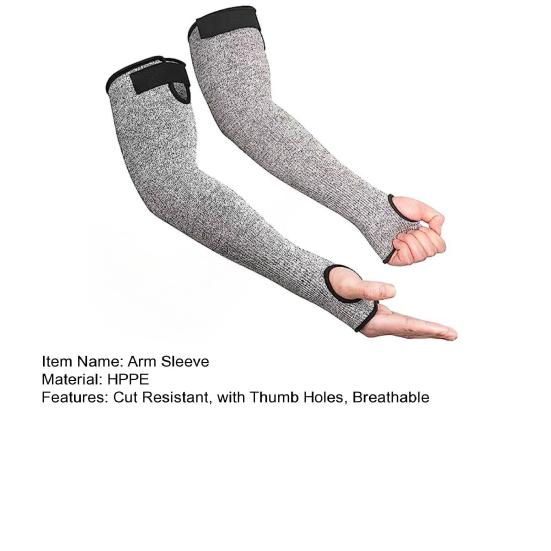 1 par skärskyddande armvärmare med tumhål, andningsbara, lätta, justerbara, för män och kvinnor, trädgårdsarbete, jordbruk, riskfyllt arbete, armskydd