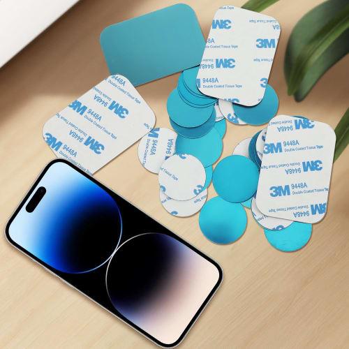 AYAMINA Steel Plates, Magnetic Support Plates with Double-Sided Tape, for Suction Cups, 65x45mm, Set of 12