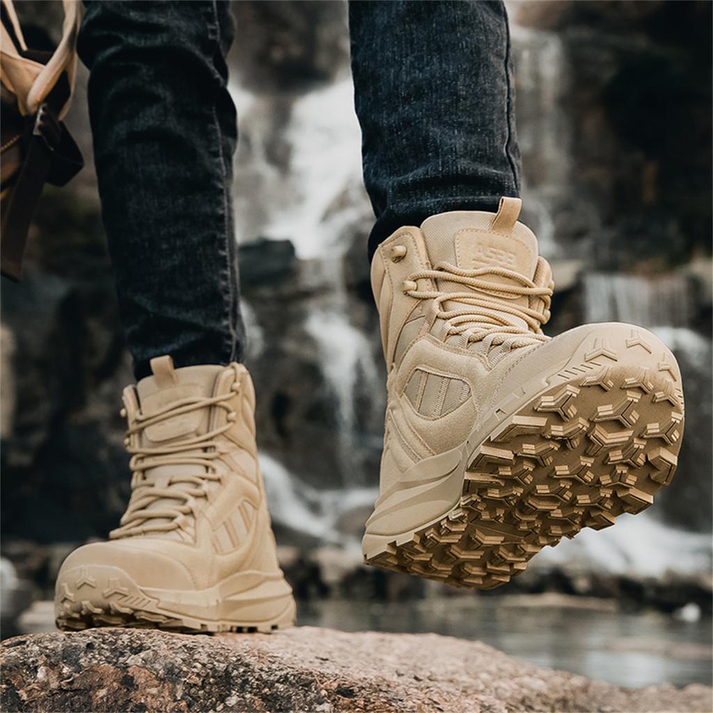 TUINANLE High-Top Hiking Shoes Safey Boots Unisex Large Sizes Perfect for Autumn Men Outdoor Walking Boots