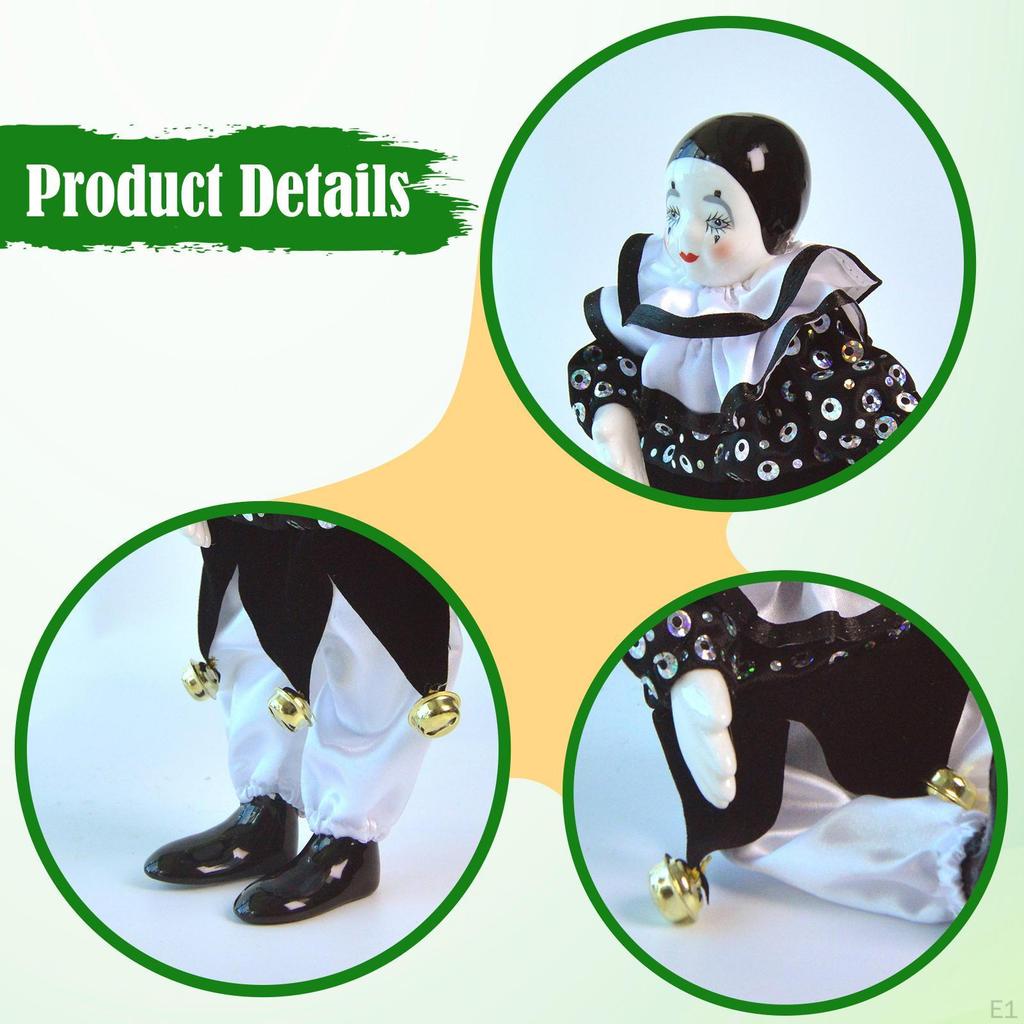 Clown Doll Figurine Decorative Statue Halloween Decor Collectible Tabletop Ornament Figure Sculpture