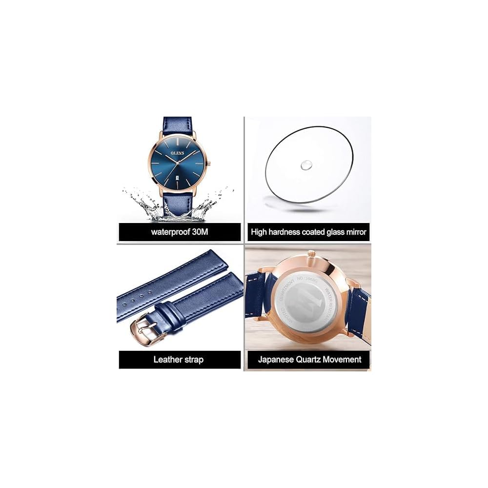 OLEVS Couple Watch Set Men's and Women's Matching Timepieces for Anniversaries and Gifts