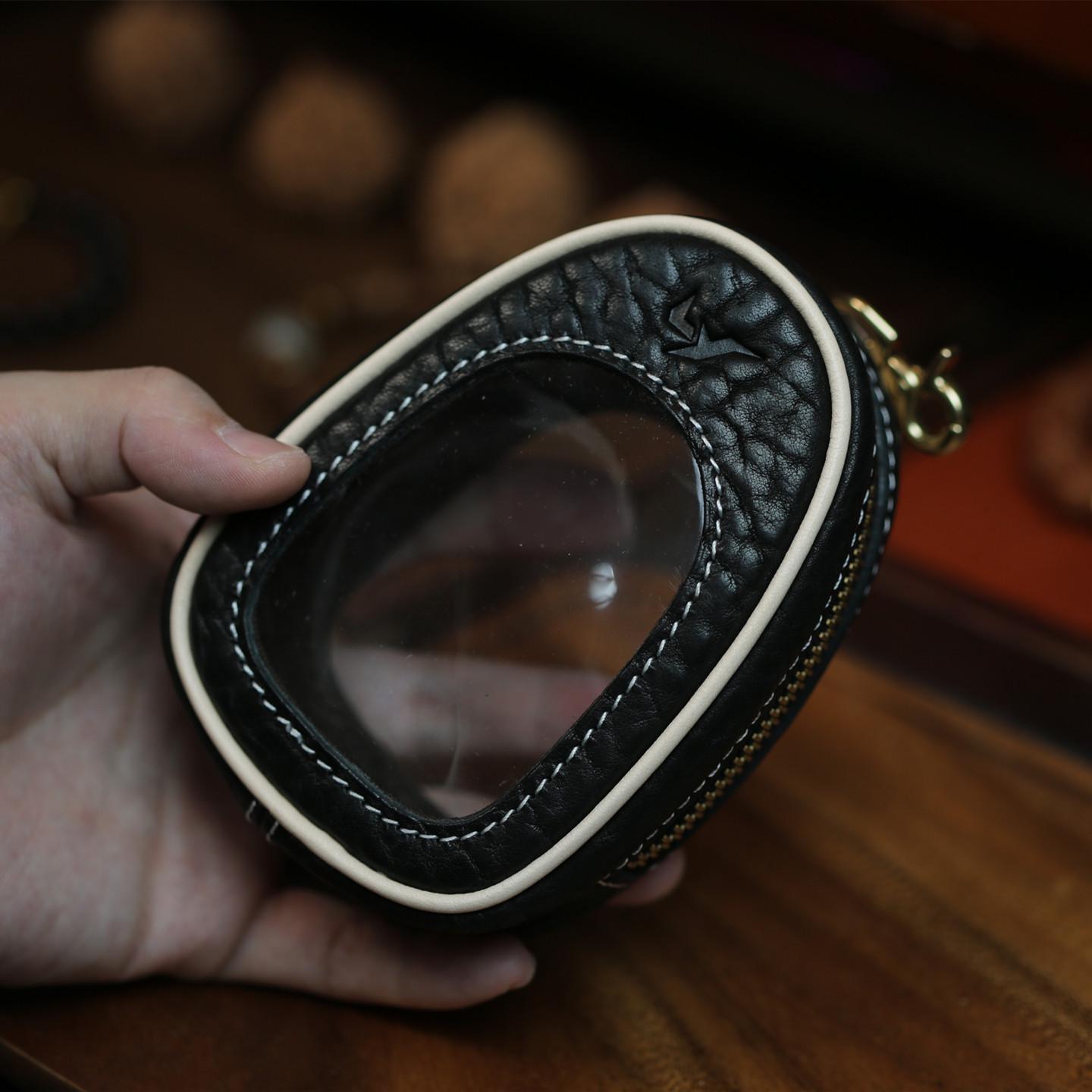 Сумка-чехол для хранения украшений и монет Lanyu в стиле бизон из коровьей кожи 12*8*5 cm