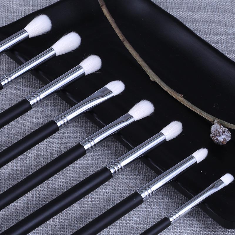 8-Piece Eye Makeup Brush Set: Fiber & Wool Shadow and Blending Brushes