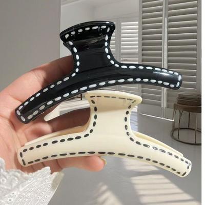 1pc Simple Solid Color Clip, Korean High-end Hair Clip, Temperament, Hair Style, Shark Clip, French Style Hair Clip