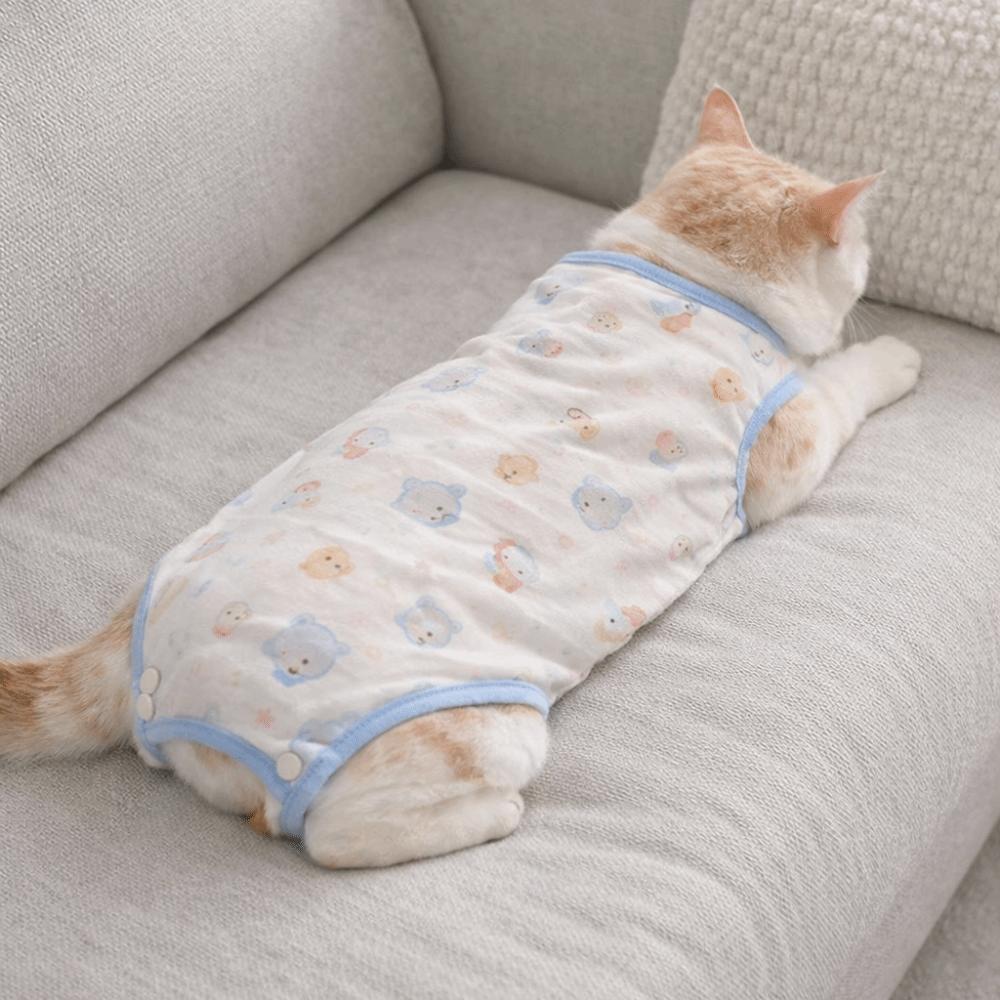 Comfortable Cat Recovery Clothing Breathable Pet Anti-Licking Vest Pet Estrus Period