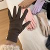 Gloves Winter Women's New Riding Driving Windproof Fleece Thickened Warm Windproof Cold Five-finger Tide