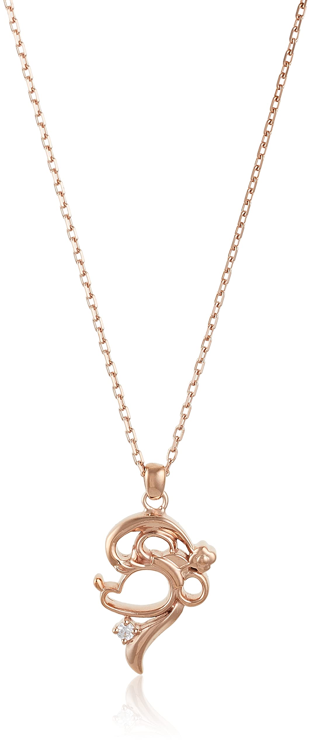 

Estelle Disney SMACK Silver and Pink Gold Plated Cubic Zirconia Pair Necklace, 0772-2148-0019-0000