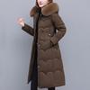 Woman Winter Coats Hooded Faux Fur Collar Elegant Thick Warm Plus Size Long Parkas Female Jacket
