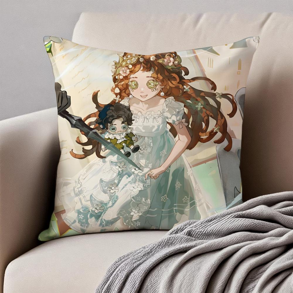 I-Identity V Memory Little Girl A-Alice Deross Cushion Cover Pillowcase Anti-Dustmite Invisible Zipper Short Plush Sofa Cushion
