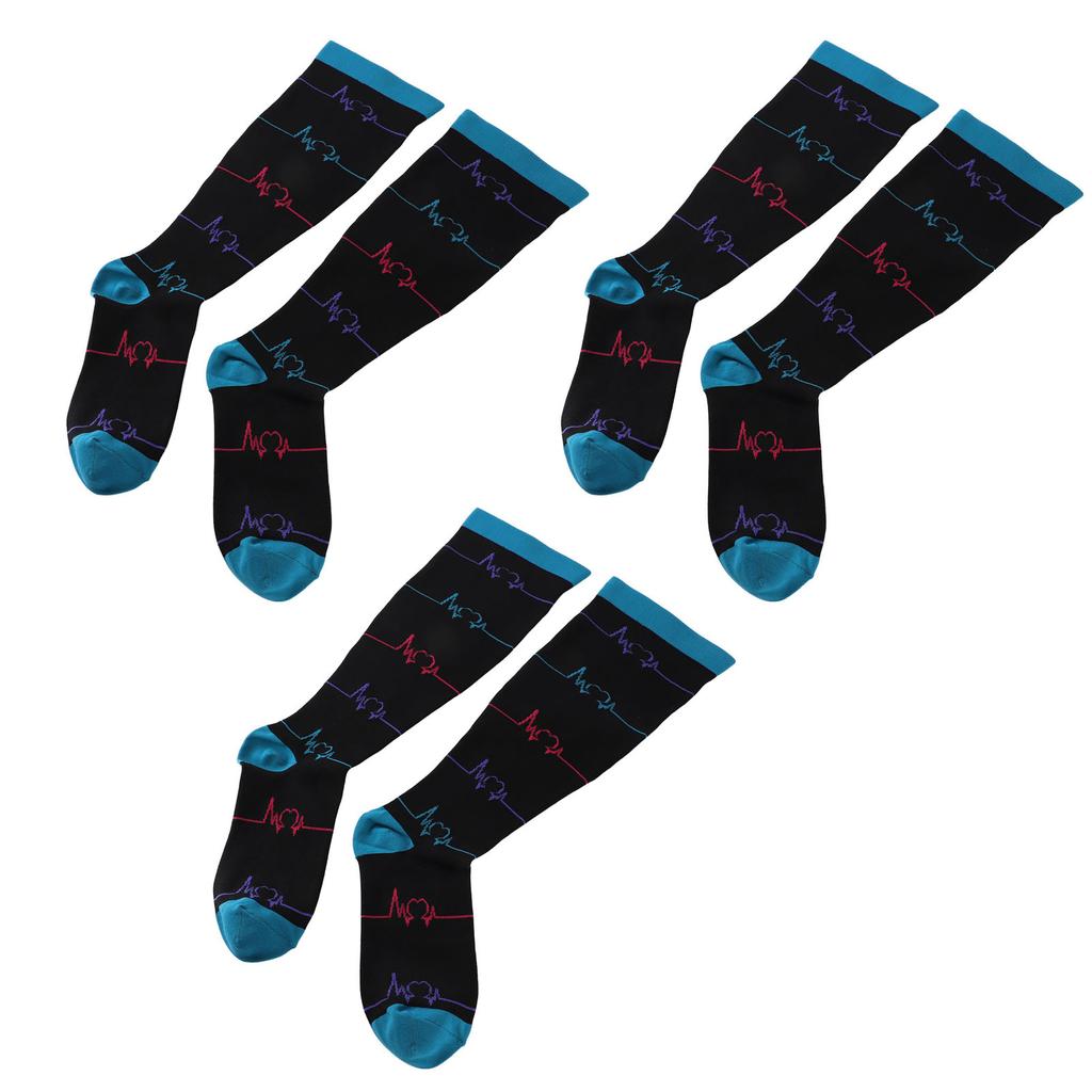 Kompressionsstrümpfe in Übergröße für Damen und Herren, breite Wade, extra kniehoch, Unterstützung für die Durchblutung, 3 Paar 