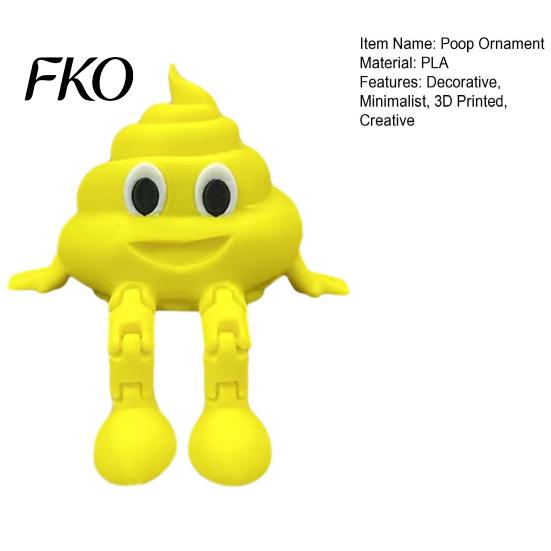 Funny Poop Desk Decor 3D Printed Figurines with Articulated Legs, Cute Shelf Sitter Weird Novelty Collectible Statues, Movable Joints Fidgety Toy for