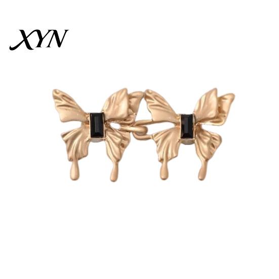 Creative Fashion Accessory 1 Pair Pant Waist Tighteners, Metal Butterfly Star Decorative Jeans Button Bag Buckle Pins, Adjustable No-Sew Pants
