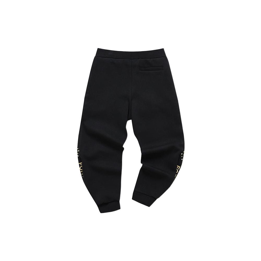 

FILA Solid Color Embroidered Logo Simple Cuffed Sports Pants Women bottoms Black F61W218657FBK M