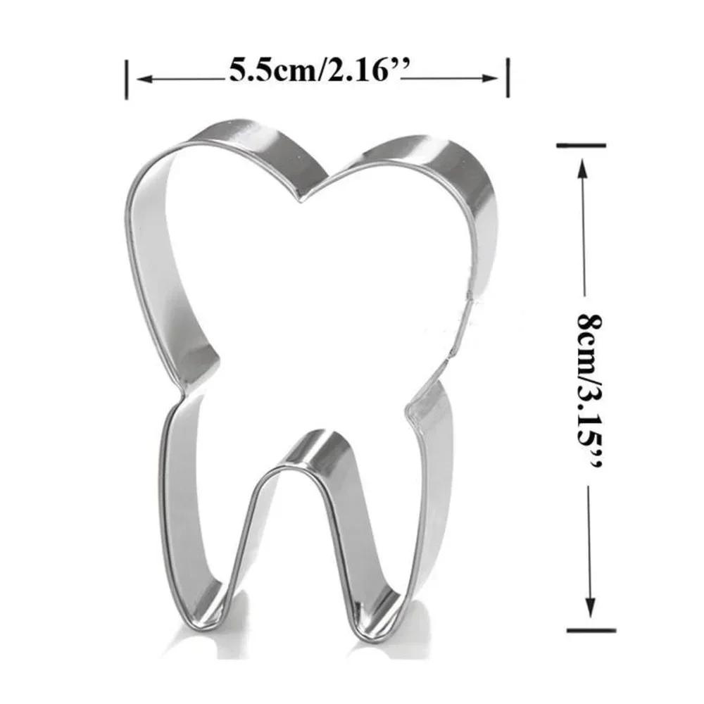 Kitchen Baking Tools 3-piece Set Stainless Steel Toothpaste Biscuit Cutter Cake Toothbrush Biscuit Mold Soft Candy Accessories