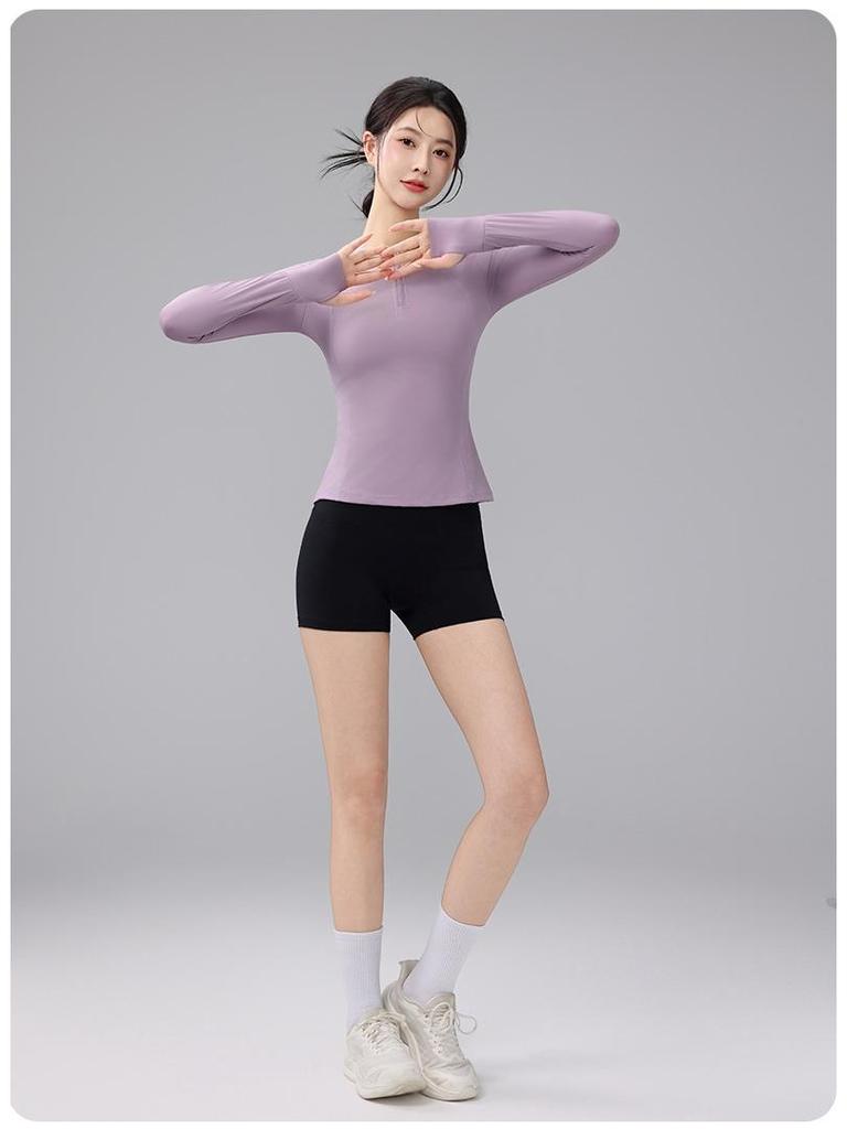 Women's Slim Fit Long Sleeve Sports Top - Autumn/Winter Yoga Running Wear