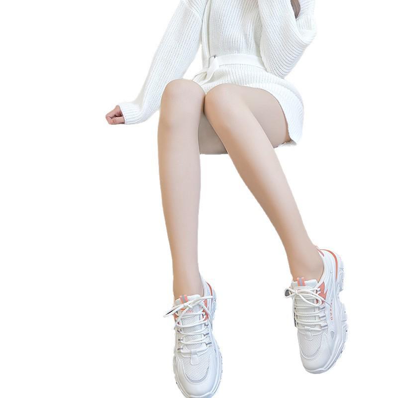 Double Layer Nude-Look Fleece-Lined Tights - Non-Slip, Warm, Thick Knit Leggings for Autumn/Winter