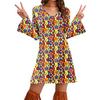 70s Hippie Halloween Printed Women's Dress