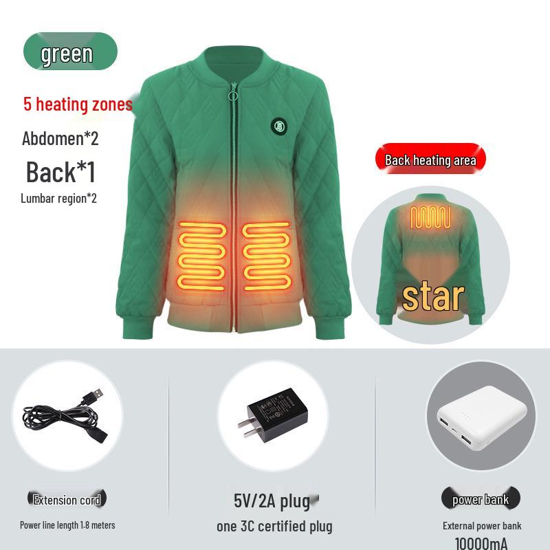 Smart Heated Cotton Jacket with Carbon Fiber for Winter Travel Protection
