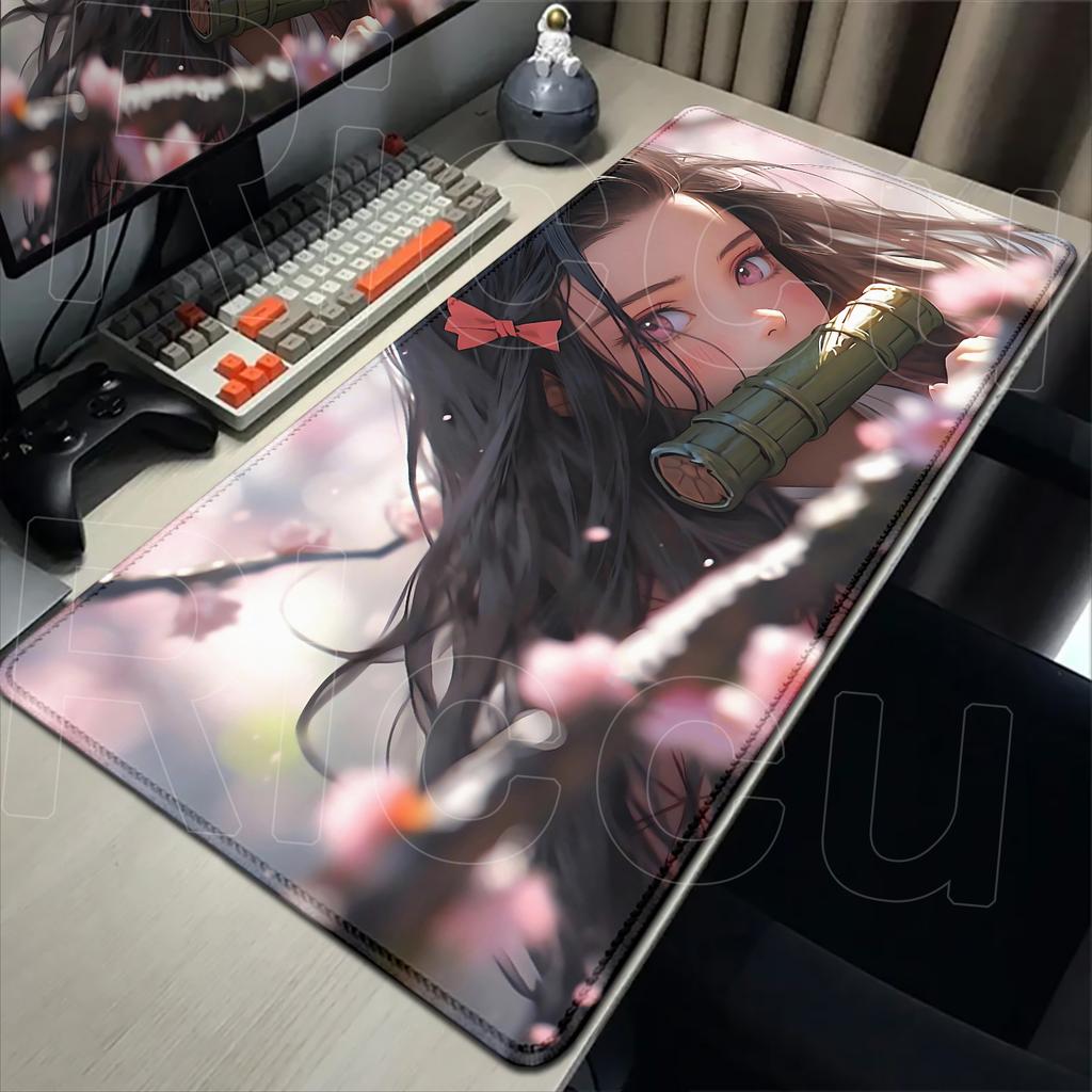 New Kawaii Girl Nezuko Kamado Mouse Pad Laptop Anime HD Print Gaming Keyboard Carpet Demon Slayer Mousepad PC Cute Game Desk Mat