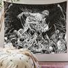 Psychedelic Black Skeleton Tapestry Gothic Wall Rug Wall Hanging Blanket  Home Decoration