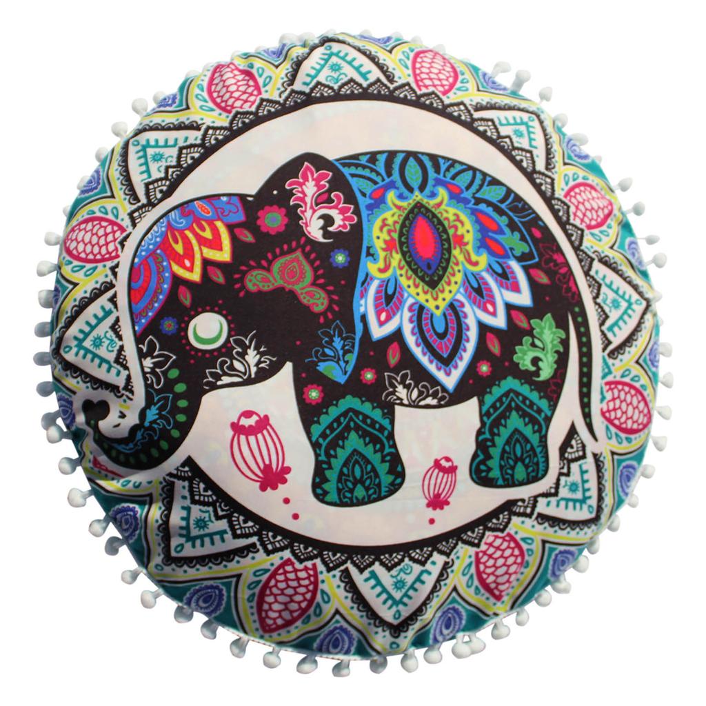 Round Bohemian Meditation Cushion Cover Ottoman Cushion Pillowcase Sofa Cushion