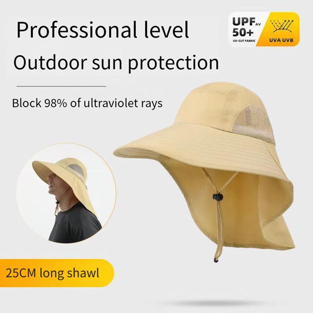 New Summer Sun Hat For Men Women Outdoor UV Sun Protection Wide Brim Fisherman Hat With Face Cover Neck Flap Fishing Hiking Hats