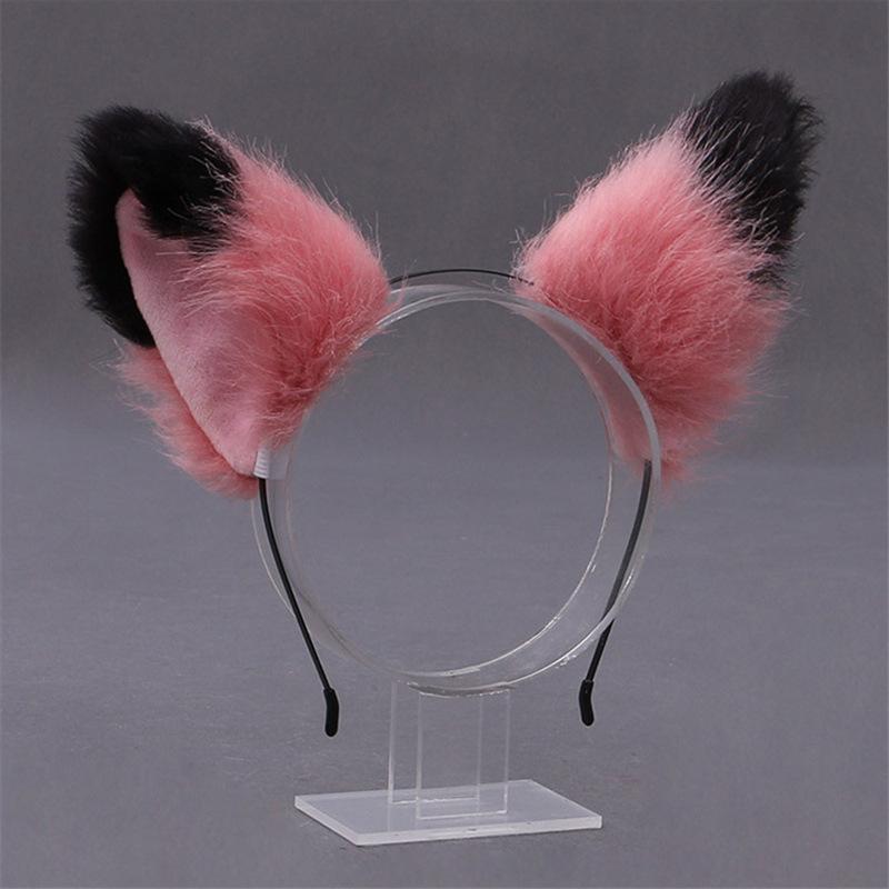 Diadema Lolita con Orecchie di Gatto e Volpe in Peluche - Fascia Cosplay Fatta a Mano
