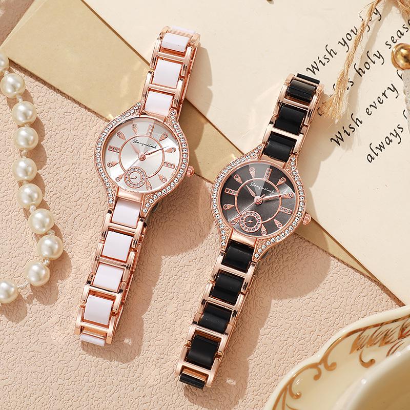 Dámské diamantové křemenné hodinky - Přesný strojek, Elegantní design Ležérní hodinky
